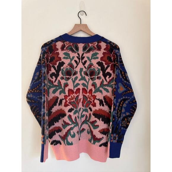 Farm Rio Toucans Mixed Scarf Print Oversized Sweater - XS - Picture 7 of 9